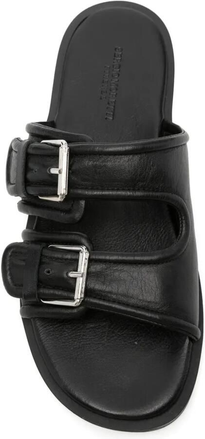 SERGIO MORETTI FIRENZE Leren sandalen met gesp Zwart - Foto 2