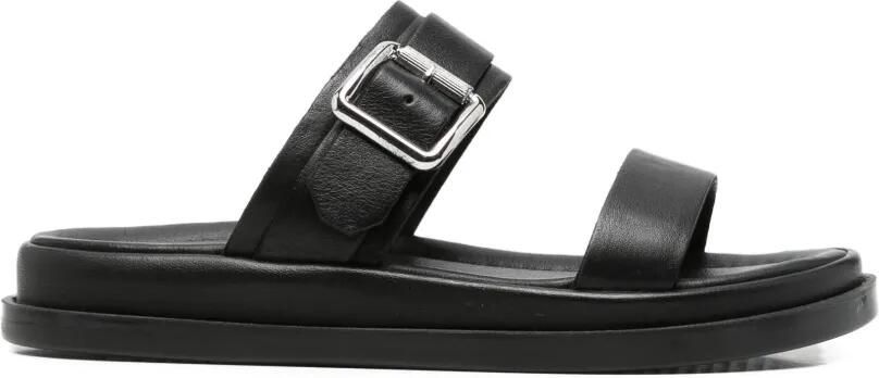 SERGIO MORETTI FIRENZE Leren sandalen met gesp Zwart