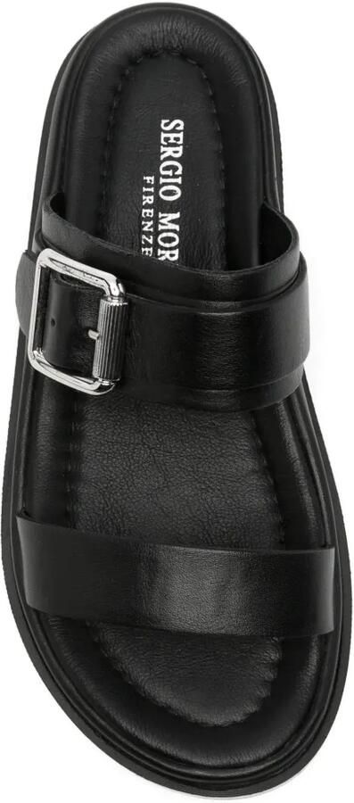 SERGIO MORETTI FIRENZE Leren sandalen met gesp Zwart - Foto 2
