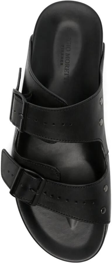 SERGIO MORETTI FIRENZE Leren sandalen met gesp Zwart - Foto 3