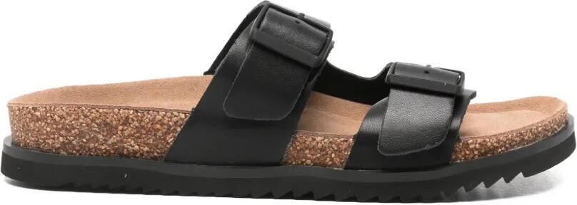 SERGIO MORETTI FIRENZE Leren sandalen met gesp Zwart