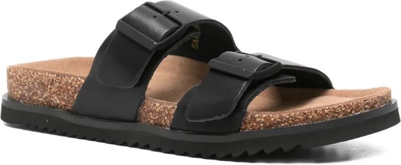 SERGIO MORETTI FIRENZE Leren sandalen met gesp Zwart - Foto 4