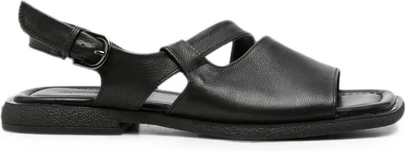 SERGIO MORETTI FIRENZE Leren sandalen met gesp Zwart