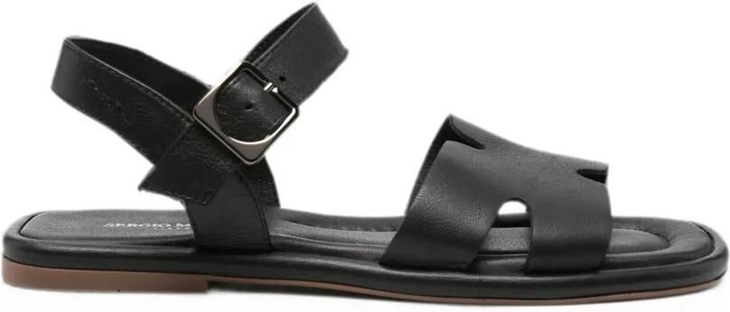 SERGIO MORETTI FIRENZE Leren sandalen met gesp Zwart