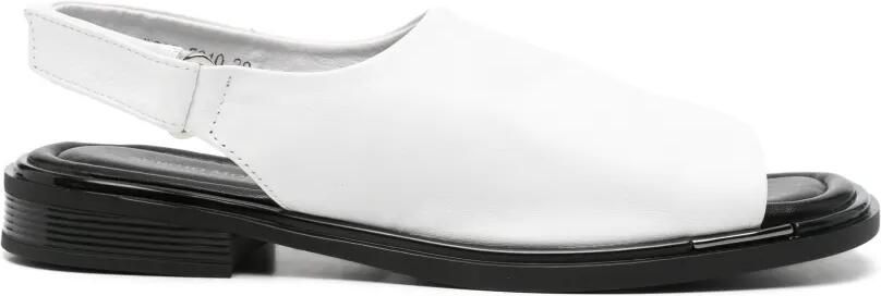SERGIO MORETTI FIRENZE Leren sandalen met klittenband Wit - Foto 4