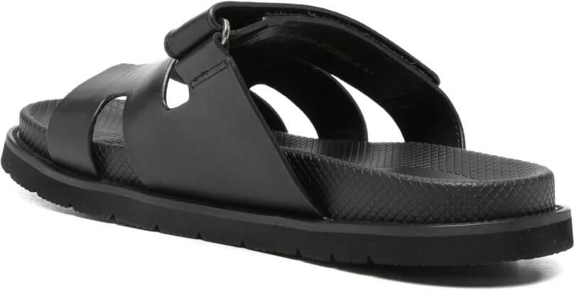 SERGIO MORETTI FIRENZE Leren sandalen met klittenband Zwart - Foto 4