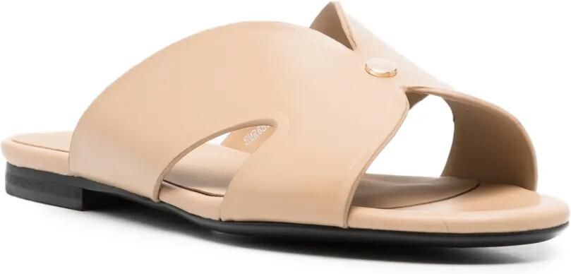 SERGIO MORETTI FIRENZE Leren sandalen met uitgesneden details Beige - Foto 2