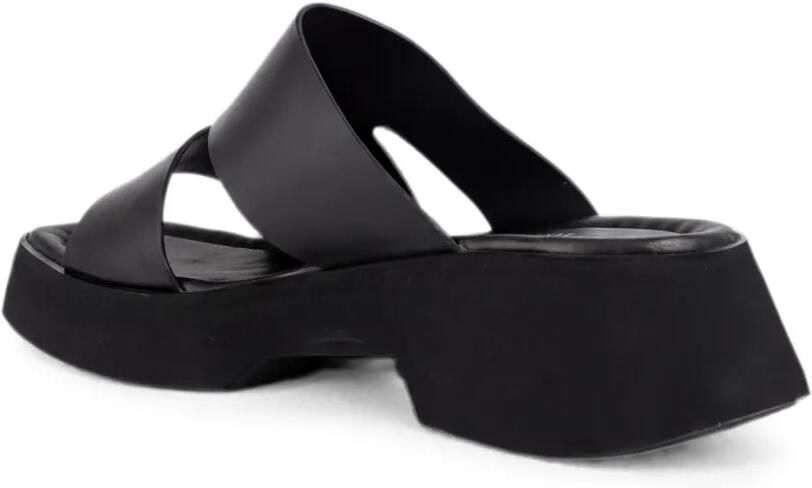 SERGIO MORETTI FIRENZE Leren slippers met uitgesneden details Zwart - Foto 3