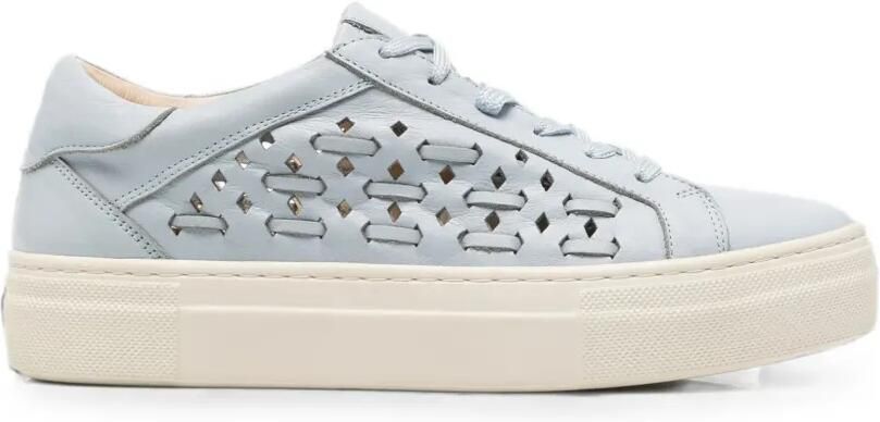 SERGIO MORETTI FIRENZE Leren sneakers met uitgesneden details Blauw
