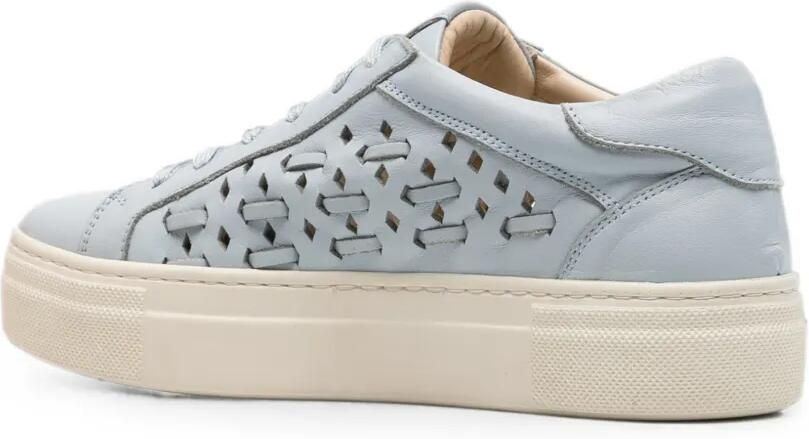 SERGIO MORETTI FIRENZE Leren sneakers met uitgesneden details Blauw - Foto 2