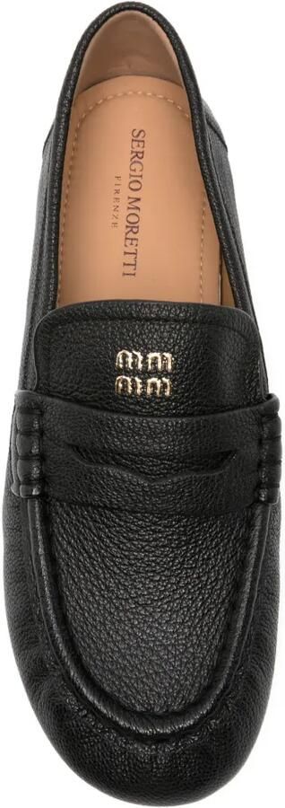 SERGIO MORETTI FIRENZE Loafers met logoplakkaat Zwart - Foto 4