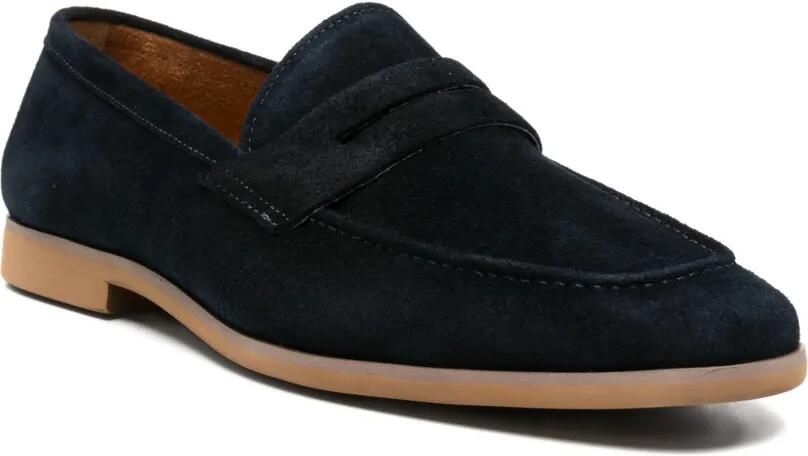 SERGIO MORETTI FIRENZE Loafers met suède penny slot Blauw - Foto 2
