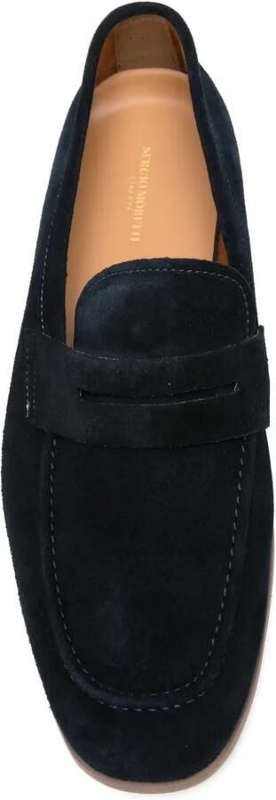 SERGIO MORETTI FIRENZE Loafers met suède penny slot Blauw - Foto 4