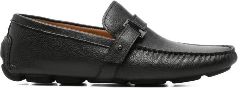 SERGIO MORETTI FIRENZE Loafers van bewerkt leer Zwart