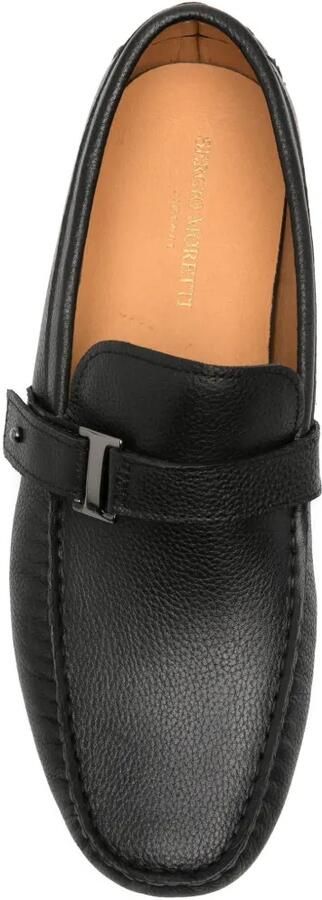 SERGIO MORETTI FIRENZE Loafers van bewerkt leer Zwart - Foto 4