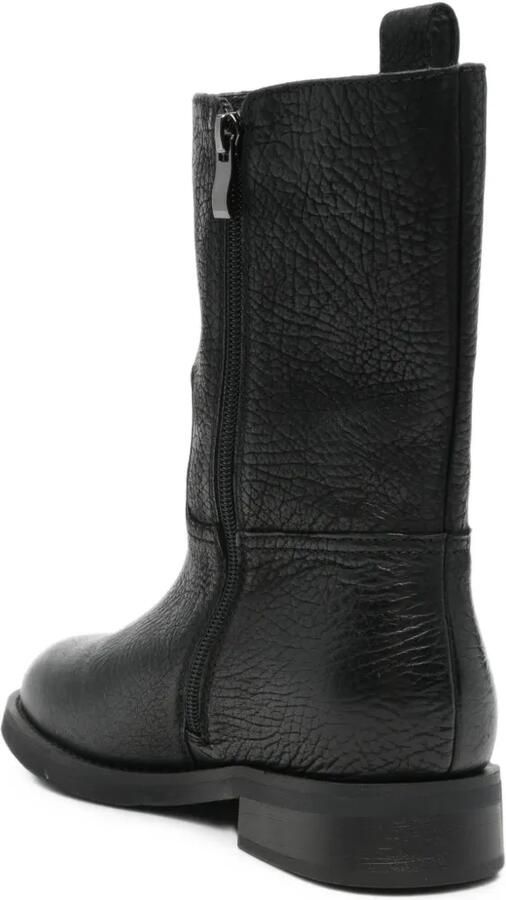 SERGIO MORETTI FIRENZE logo-plaque pebbled-leather boots Zwart - Foto 3