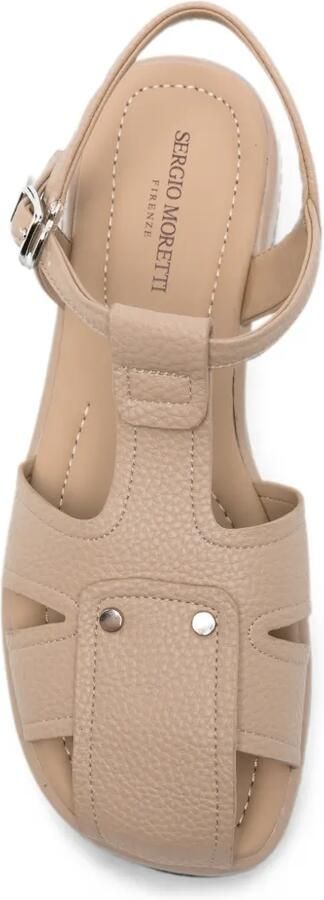 SERGIO MORETTI FIRENZE Pebble leren sandalen Beige - Foto 4