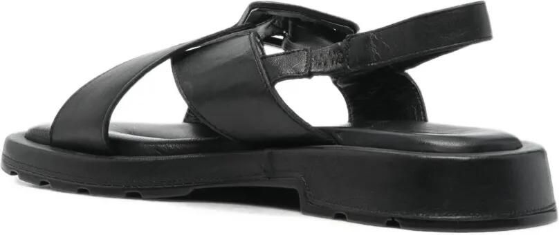 SERGIO MORETTI FIRENZE Platte slingback sandalen met gesp Zwart - Foto 4