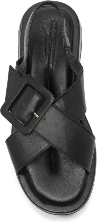 SERGIO MORETTI FIRENZE Platte slingback sandalen met gesp Zwart - Foto 2