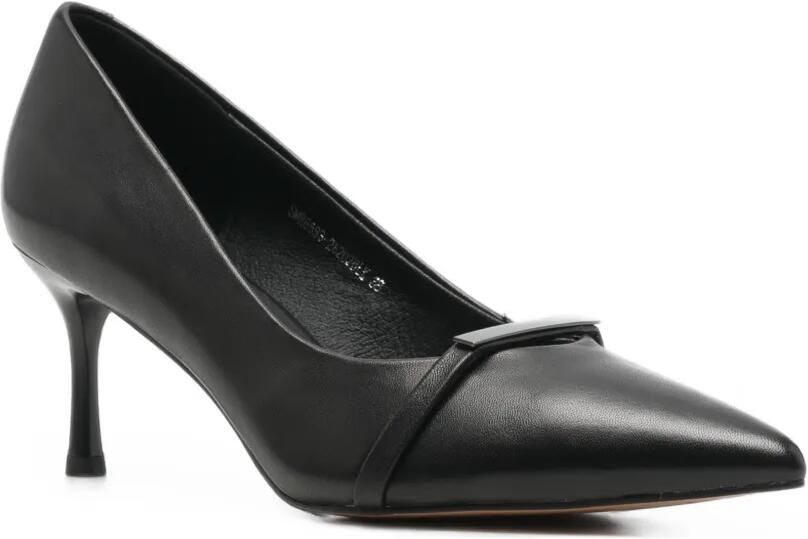 SERGIO MORETTI FIRENZE Pumps met puntige neus en staafdetail Zwart - Foto 3