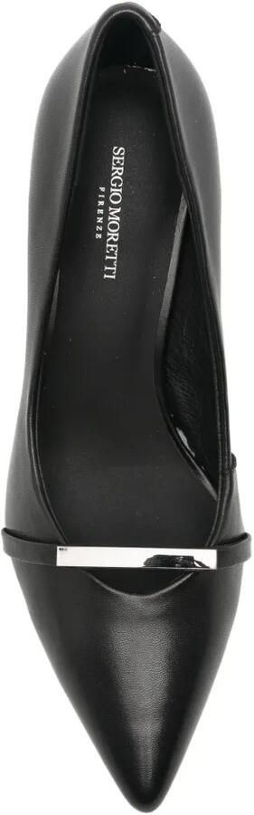 SERGIO MORETTI FIRENZE Pumps met puntige neus en staafdetail Zwart - Foto 4