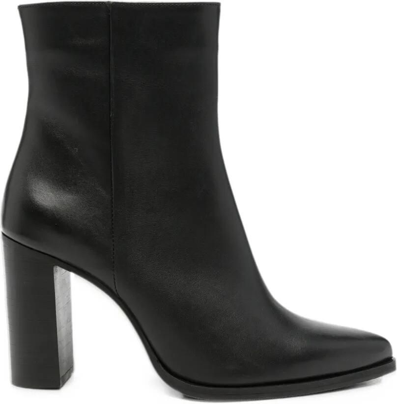 SERGIO MORETTI FIRENZE pointed-toe block-heel ankle boots Zwart