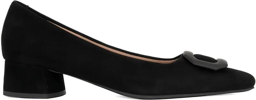 SERGIO MORETTI FIRENZE Pumps met blokhak en gespdetail Zwart