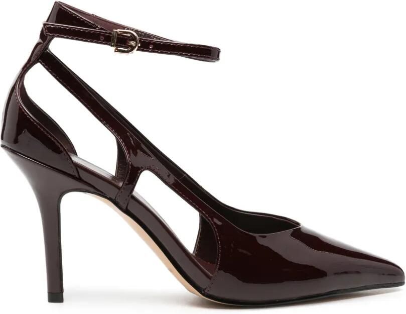 SERGIO MORETTI FIRENZE Pumps met enkelbandje en gelakte afwerking Rood