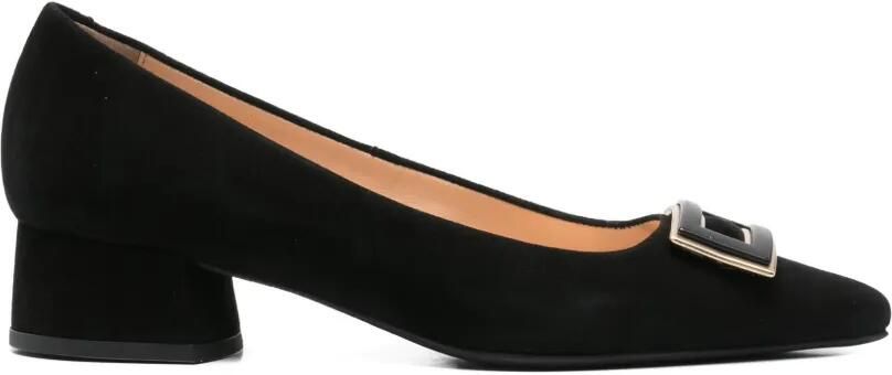 SERGIO MORETTI FIRENZE Pumps met gespdetail en puntige neus Zwart