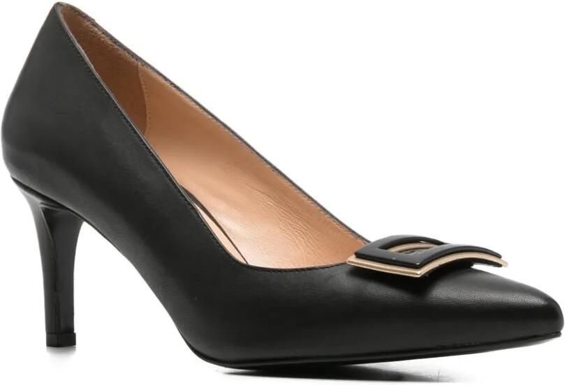 SERGIO MORETTI FIRENZE Pumps met gespdetail en puntige neus Zwart