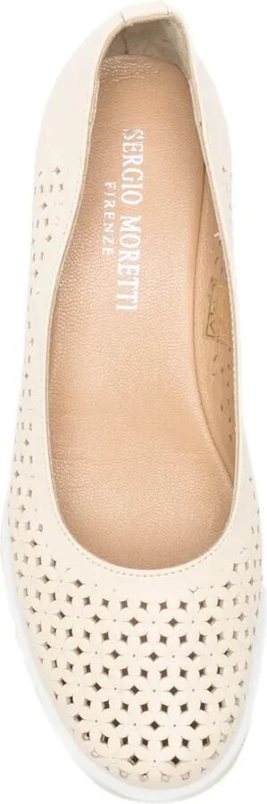 SERGIO MORETTI FIRENZE Pumps met sleehak en geperforeerde details Beige - Foto 3