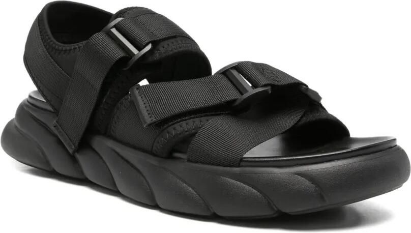SERGIO MORETTI FIRENZE Sandalen met chunky zool en klittenband Zwart - Foto 3