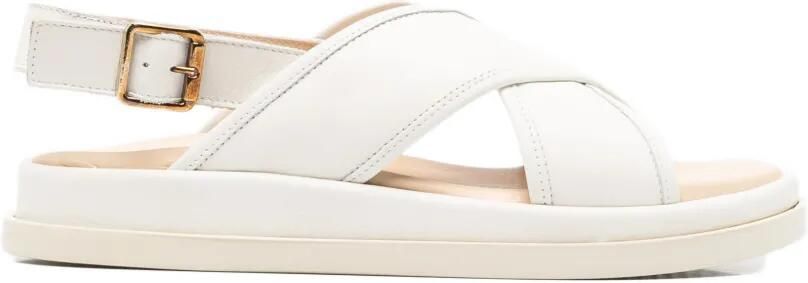 SERGIO MORETTI FIRENZE Sandalen met gekruiste bandjes Beige