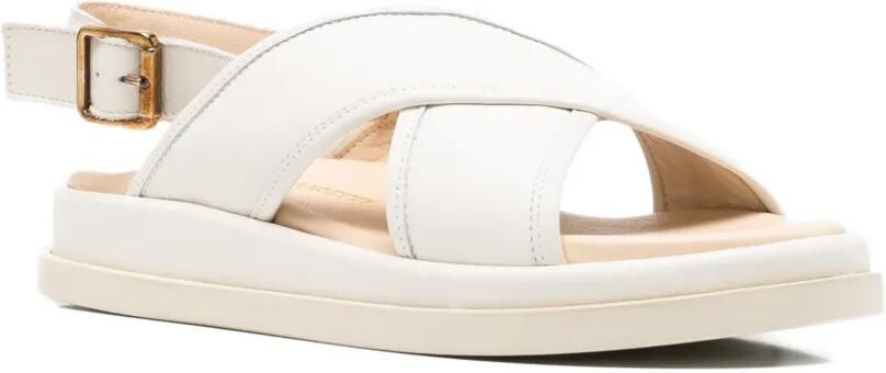 SERGIO MORETTI FIRENZE Sandalen met gekruiste bandjes Beige - Foto 3
