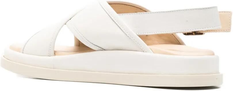 SERGIO MORETTI FIRENZE Sandalen met gekruiste bandjes Beige - Foto 4