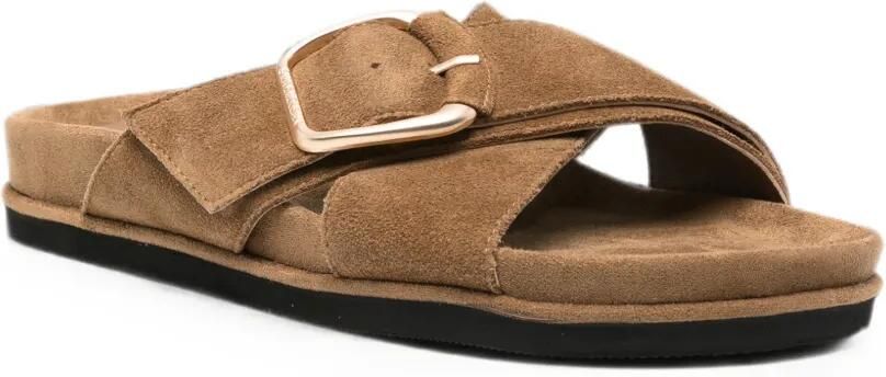 SERGIO MORETTI FIRENZE Sandalen met gekruiste bandjes Bruin - Foto 3