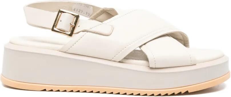 SERGIO MORETTI FIRENZE Sandalen met gekruiste bandjes Wit