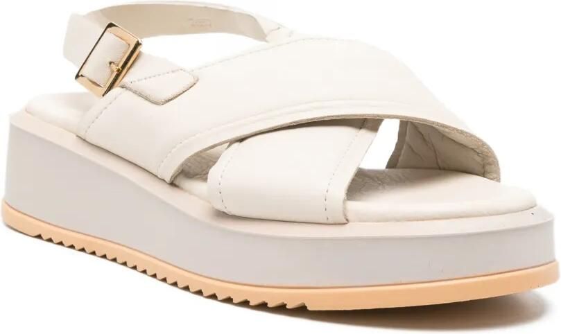 SERGIO MORETTI FIRENZE Sandalen met gekruiste bandjes Wit - Foto 2