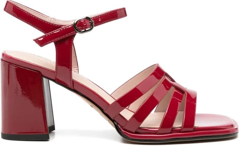 SERGIO MORETTI FIRENZE Sandalen met gelakte afwerking en bandjes Rood