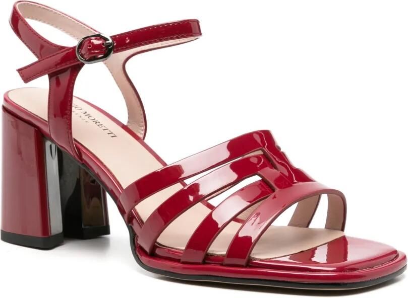 SERGIO MORETTI FIRENZE Sandalen met gelakte afwerking en bandjes Rood - Foto 2