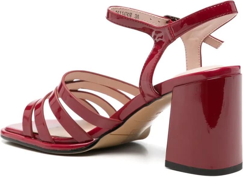 SERGIO MORETTI FIRENZE Sandalen met gelakte afwerking en bandjes Rood - Foto 3