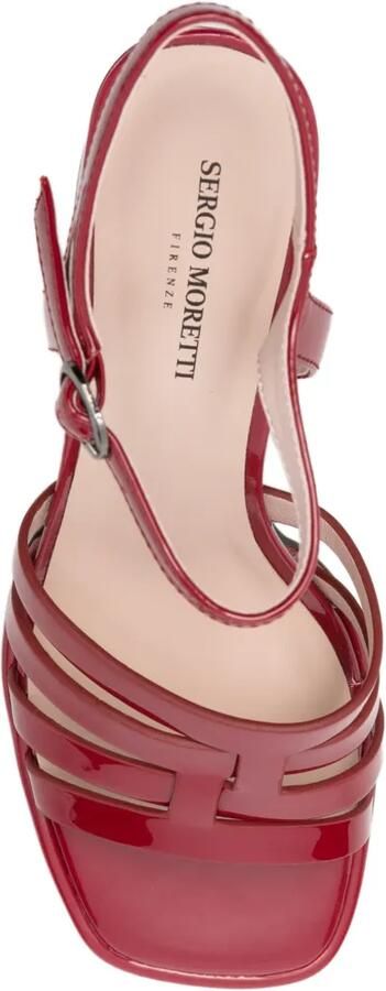 SERGIO MORETTI FIRENZE Sandalen met gelakte afwerking en bandjes Rood - Foto 4