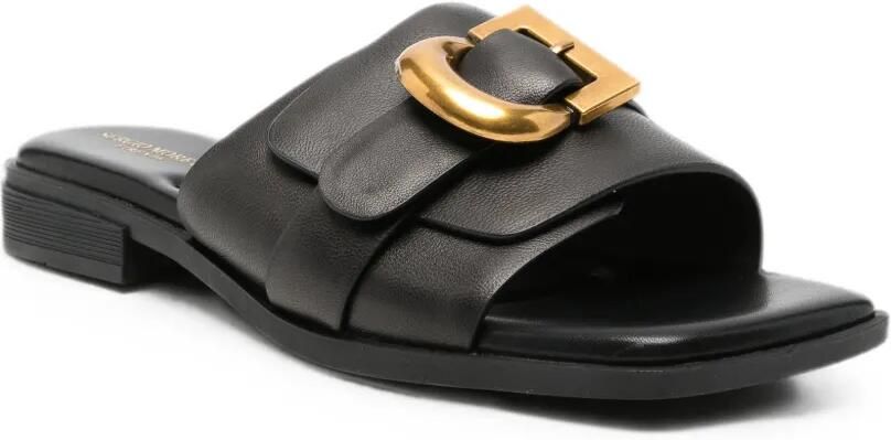 SERGIO MORETTI FIRENZE Sandalen met gespdetail en vierkante neus Zwart - Foto 3
