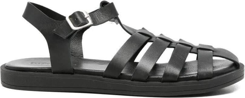 SERGIO MORETTI FIRENZE Sandalen met gespsluiting en gekooid bandje Zwart
