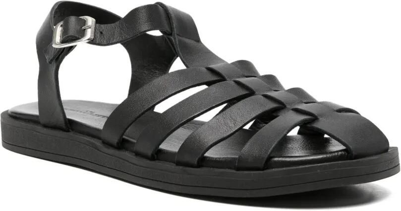 SERGIO MORETTI FIRENZE Sandalen met gespsluiting en gekooid bandje Zwart - Foto 3