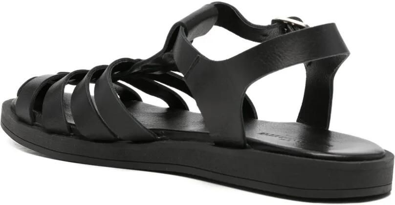 SERGIO MORETTI FIRENZE Sandalen met gespsluiting en gekooid bandje Zwart - Foto 4