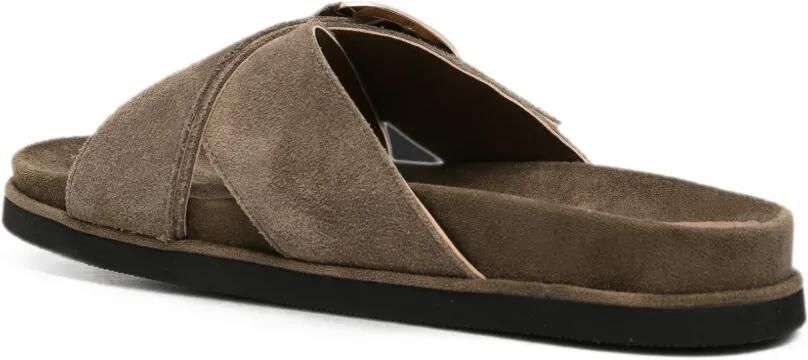 SERGIO MORETTI FIRENZE Sandalen met gespsluiting en gekruiste bandjes Groen - Foto 3
