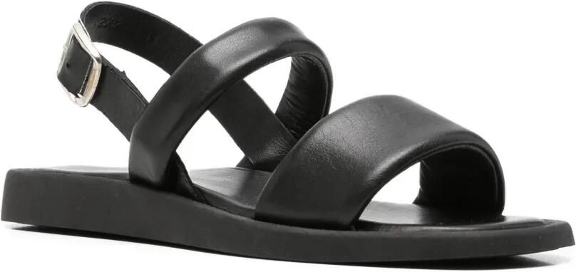 SERGIO MORETTI FIRENZE Sandalen met gewatteerd bandje en gespsluiting Zwart - Foto 4