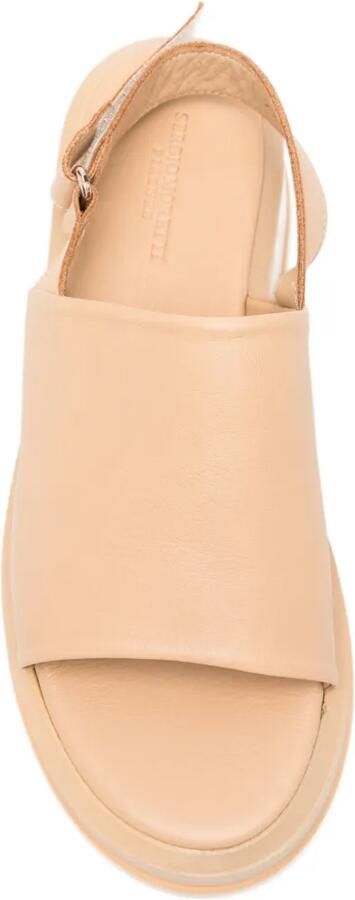 SERGIO MORETTI FIRENZE Sandalen met klittenband Beige - Foto 4