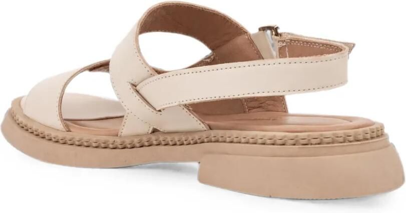 SERGIO MORETTI FIRENZE Sandalen met klittenband Beige - Foto 2